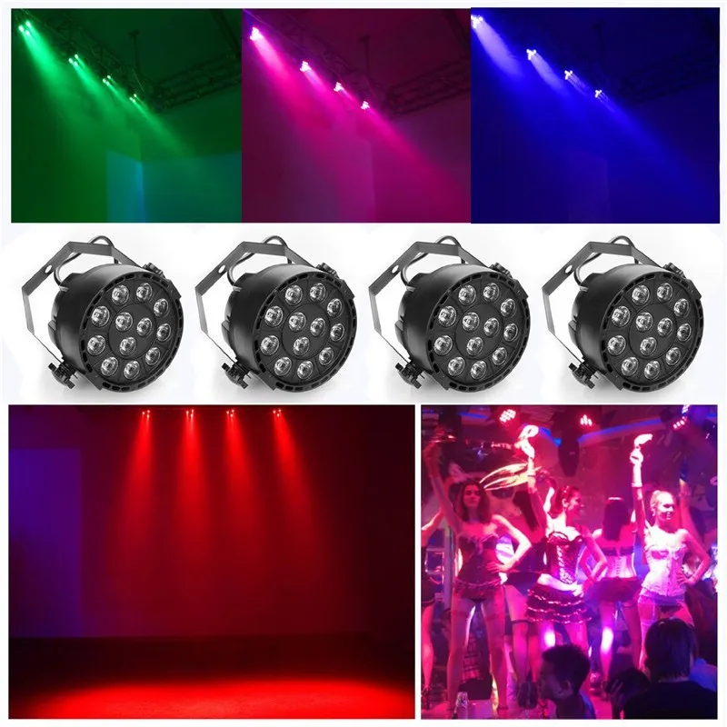 

LED12 Beads Parabolic Aluminum Reflector Washing Light KTV Bar Concentrating Stage Light RGB Voice Music Light