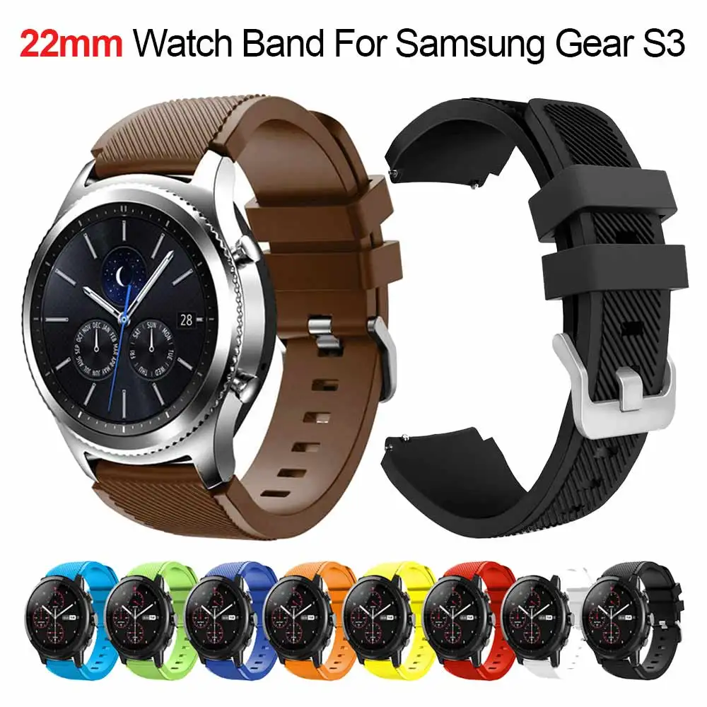 Ремешок для смарт часов gear S3 Galaxy watch 46 мм мягкий силиконовый браслет samsung s3 frontier 22