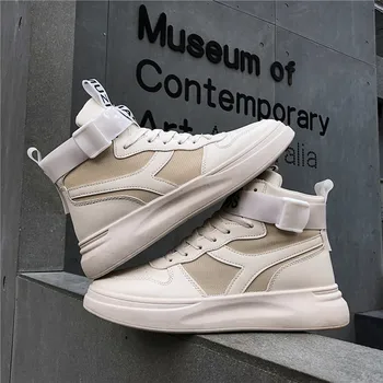 

Nice Spring Men Casual Shoes Hard-Wearing high-top Shoes Men Sneaker Lace-up Flats Shoes Breathable Male Flat Chaussure Homme