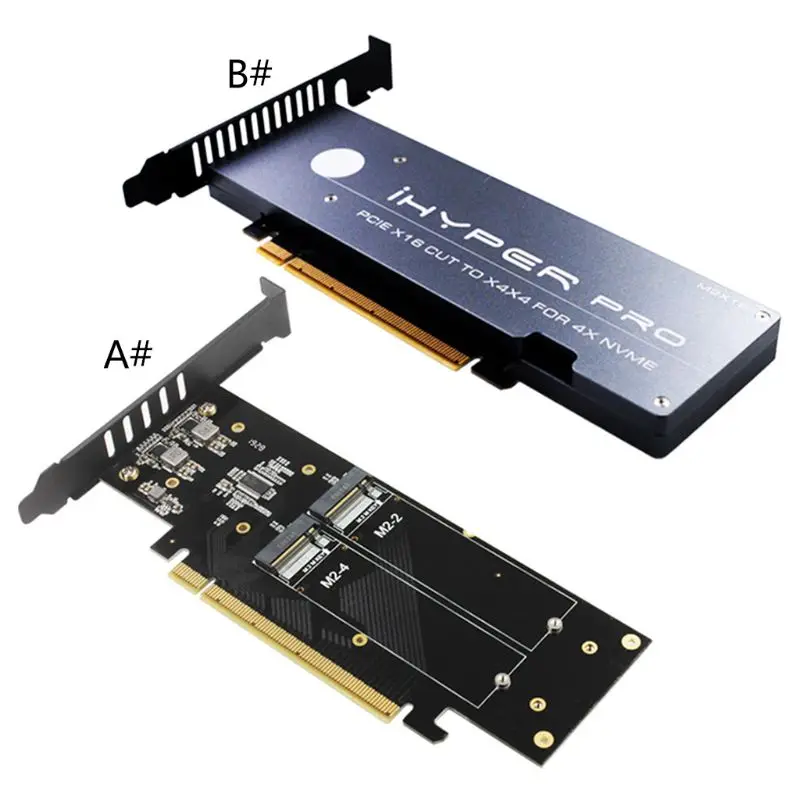 

M.2 X16 TO 4X NVME PCIE3.0 GEN3 X16 TO 4*NVME RAID CARD PCI-E VROC CARD High-speed Expansion Card 4XX4 NVME*4 RAID