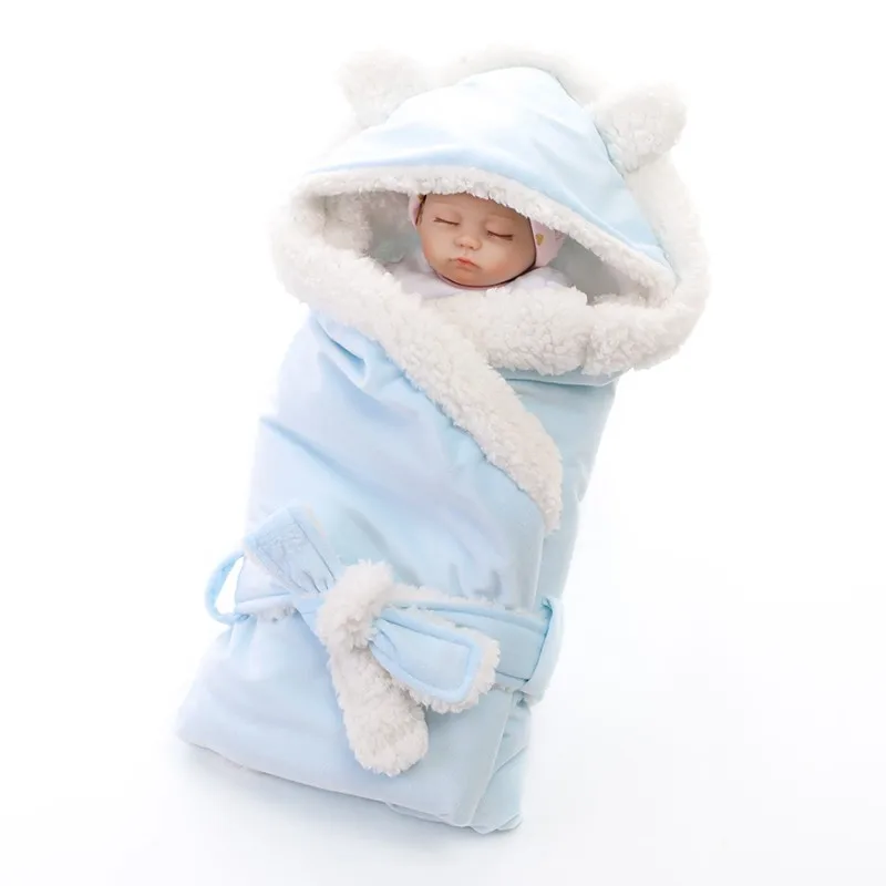 Warm Velvet Fleece Baby Blanket & Swaddling Newborn Soft Fleece Blanket Solid Bedding Set Cotton Quilt Swaddle Wrap