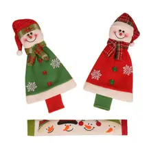 3 шт очаровательные Снеговик чехлы на ручки холодильника кухонный набор Рождественский Декор Чехлы для дверных ручек