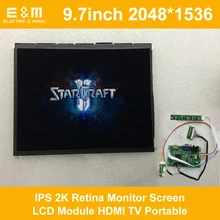 E& M 9,7 дюймов 2048*1536 ips 2K retina монитор экран ЖК-модуль HDMI ТВ Портативный Raspberry Pi 3 Xbox PS4 антенна дисплей плеер