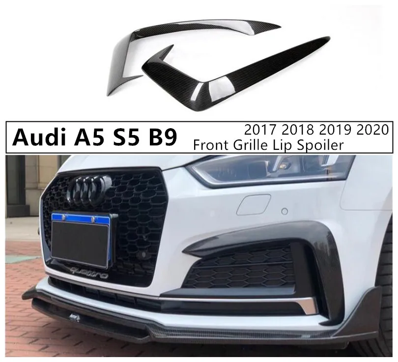 Передняя решетка радиатора для Audi A5 S5 B9 2017 2018 2019 2020 из углеродного волокна спойлер