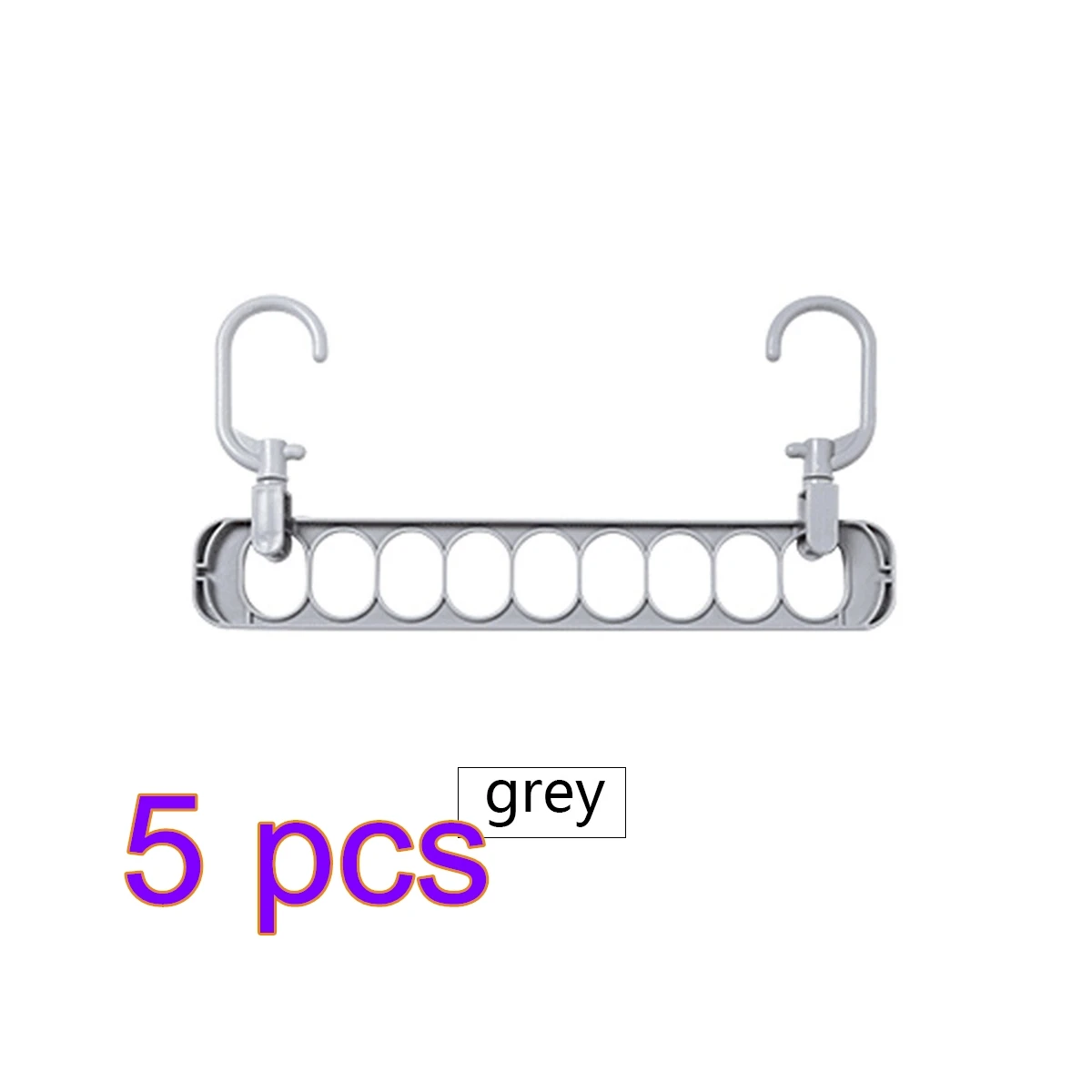 5 pc Grey 9 отверстий Вешалка Органайзер для шкафа ветрозащитный пластиковый держатель для одежды стеллаж для хранения противоскользящая вешалка для шкафа Organizador De Rop - Цвет: 5 pc Grey