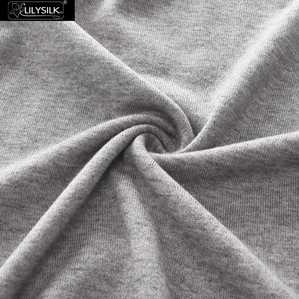 LilySilk Sweater Round Neck Knit Cashmere Blend Soft Crewneck Long Sleeve Pullover Solid Color Women New Free Shipping