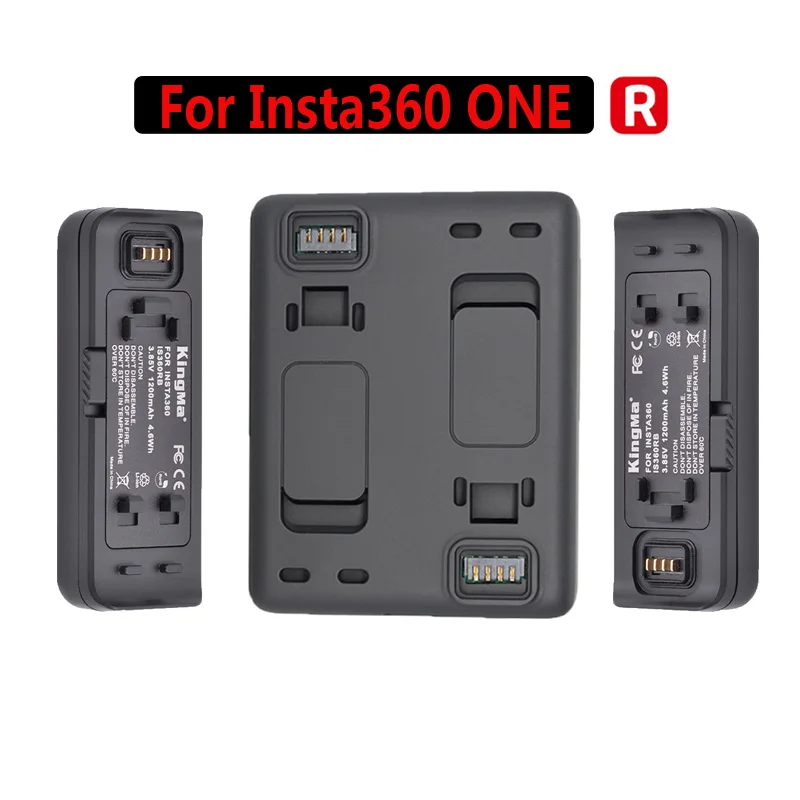 

2pcs Original Kingma1200mAh Battery Base + Fast Charge Hub For Insta360 ONE R 4K/ 1-inch/360 Edition Accessories
