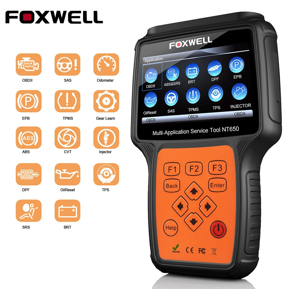 FOXWELL OBD2 Auto Scanner ABS SRS Airbag SAS EPB Oil Service DPF TPS Reset Tool 