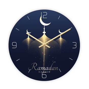 

Ramadan Festival Wall Clock Modern Design Mosque Muslim Pattern Acrylic Clock Living Room Bedroom 3D Wall Clock Decor