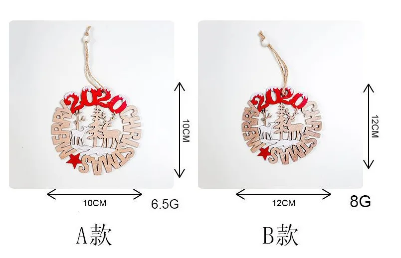 2 шт., 2020 год, Рождественское украшение, деревянные пронзенные карточки с буквами, елочные украшения, Рождественский гардероб, новогодний