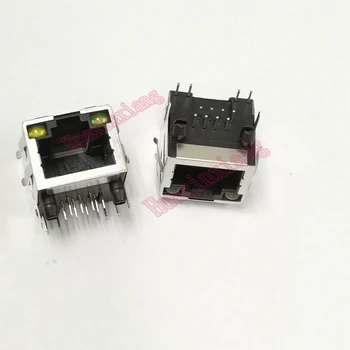 

20PCS/Lot RJ45 8P8C Steel Shield Network Female Jack Connector 90 Degree with LED and shrapnel