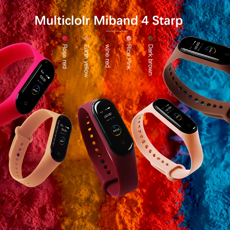 BOORUI для xiaomi mi band 4 ремешок новая модная цветная 5 силиконовый Ремень Замена 3