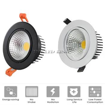 

NEW 5W 9W 12W Dimmable Led downlight light COB Ceiling Spot Light 85-265V ceiling recessed Lights Indoor Lighting + LED driver