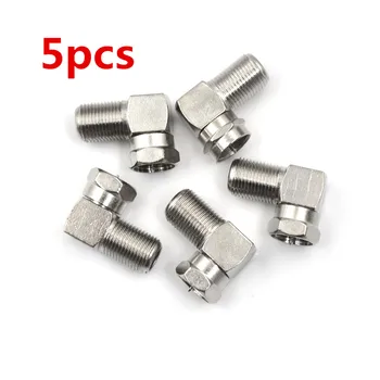 

5pcs 90 Degree Right Angle Coaxial Connector Waterproof Connection F Male To F Female Adapter Connector RG6, RG59