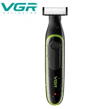 VGR, мужская электробритва с одним лезвием, зарядка через usb, триммер для лица, бороды, стрижка, водонепроницаемый, для сухого и влажного тела, для удаления волос, 3 направляющих, гребни