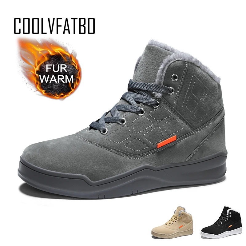 Мужские зимние ботинки COOLVFATBO Зимняя Теплая мужская обувь модные удобные уличные