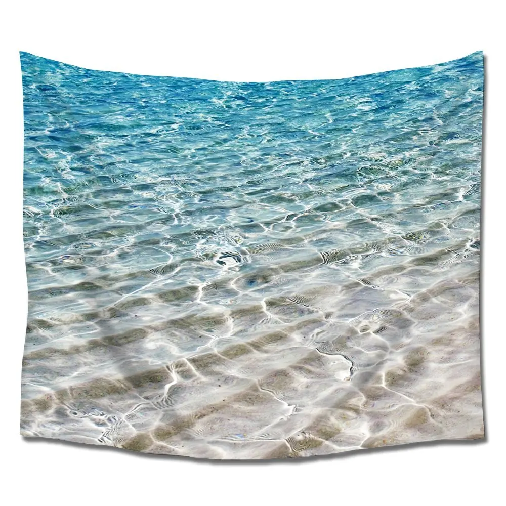 

Beach Clear Sea Sand Ocean Wall Art Tapestry Hangings Polyester Fabric for Home Bedroom Living Room Dorms Decor