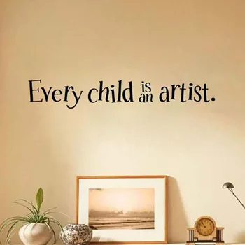 

Wall Decoration Every Child Is An Artist Romantic Removable PVC Decals Decor Sticker Bedroom Baby Kids Playroom Home Decor