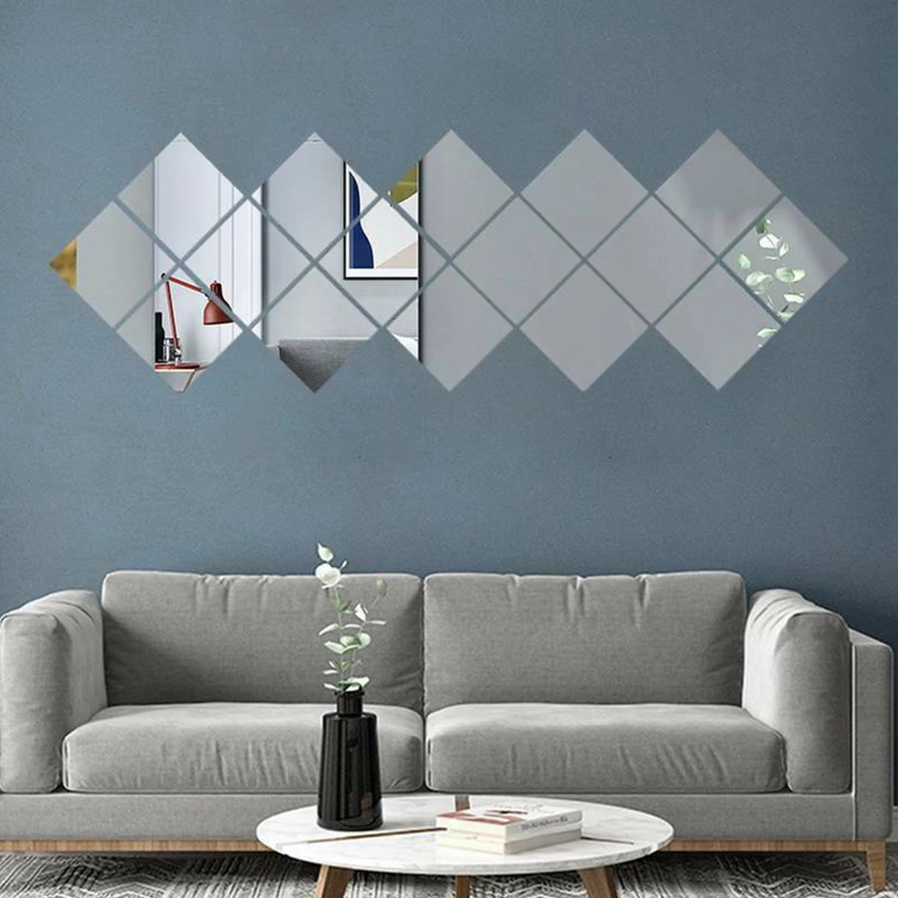 Flexible Mirror Sheets Self Adhesive Removable Non Glass Mirror Tiles  Mirror Stickers Decals for Home Room