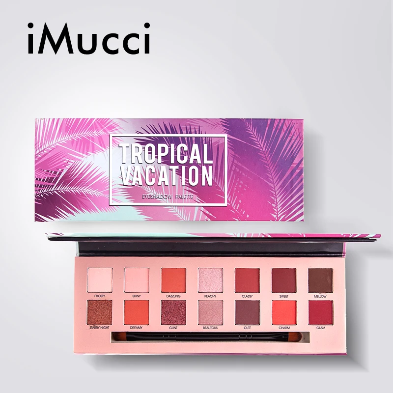 

iMucci 14 Colors Glitter Eye Shadow Palette Matte High Pigment Hot in ins Palette Eyeshadow with Brush Eyes Makeup Eyeshadow