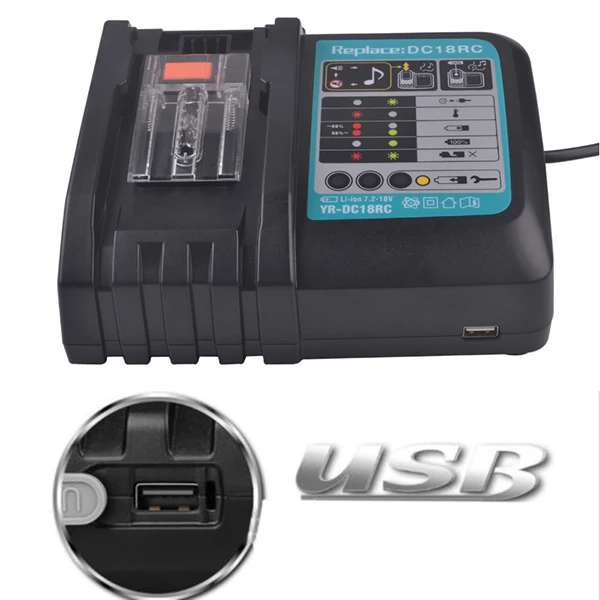 Быстрое зарядное устройство DC18RC цифровой дисплей 14,4 V/18 V 3A USB порт для Makita Замена SP99
