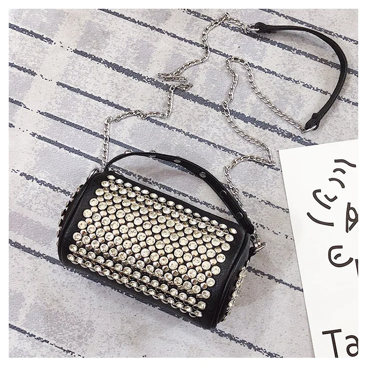silver BXX Sac/ осенне-зимние роскошные женские сумки Дизайнерские Индивидуальные Алмазные Стразы через плечо маленькая круглая сумка ZE769 - Цвет: silver