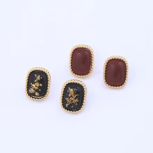 1 полимерные серьги-гвоздики золотого цвета, геометрические серьги-гвоздики красного цвета, модные ювелирные изделия с Рождеством