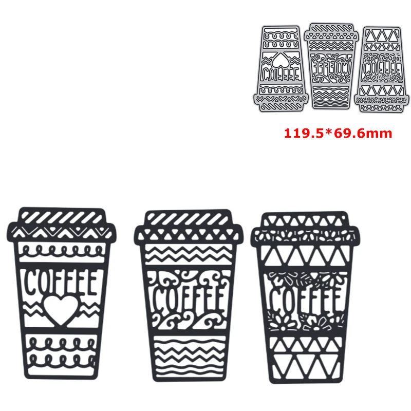 3 шт./компл. различные металлические Вырубные штампы для кофейных чашек сделай