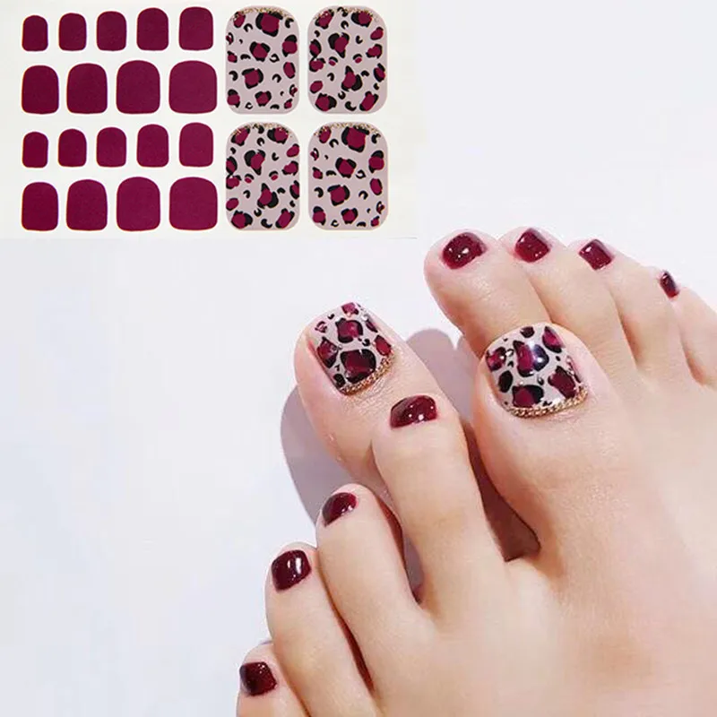 Nail-Wraps-Strips Adhesive Easy-Toenail-Sticker Art-Polish Glitter French Tips Sequins