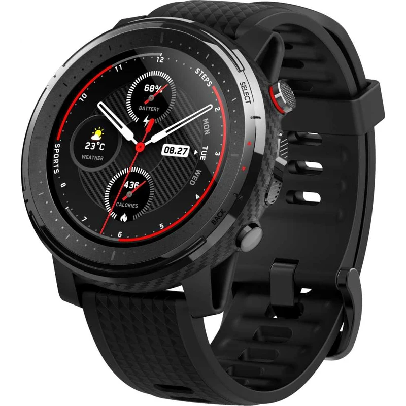 Смарт часы AMAZFIT Stratos 3 48.6мм 1.34&quot черный/черный|Смарт-часы| |