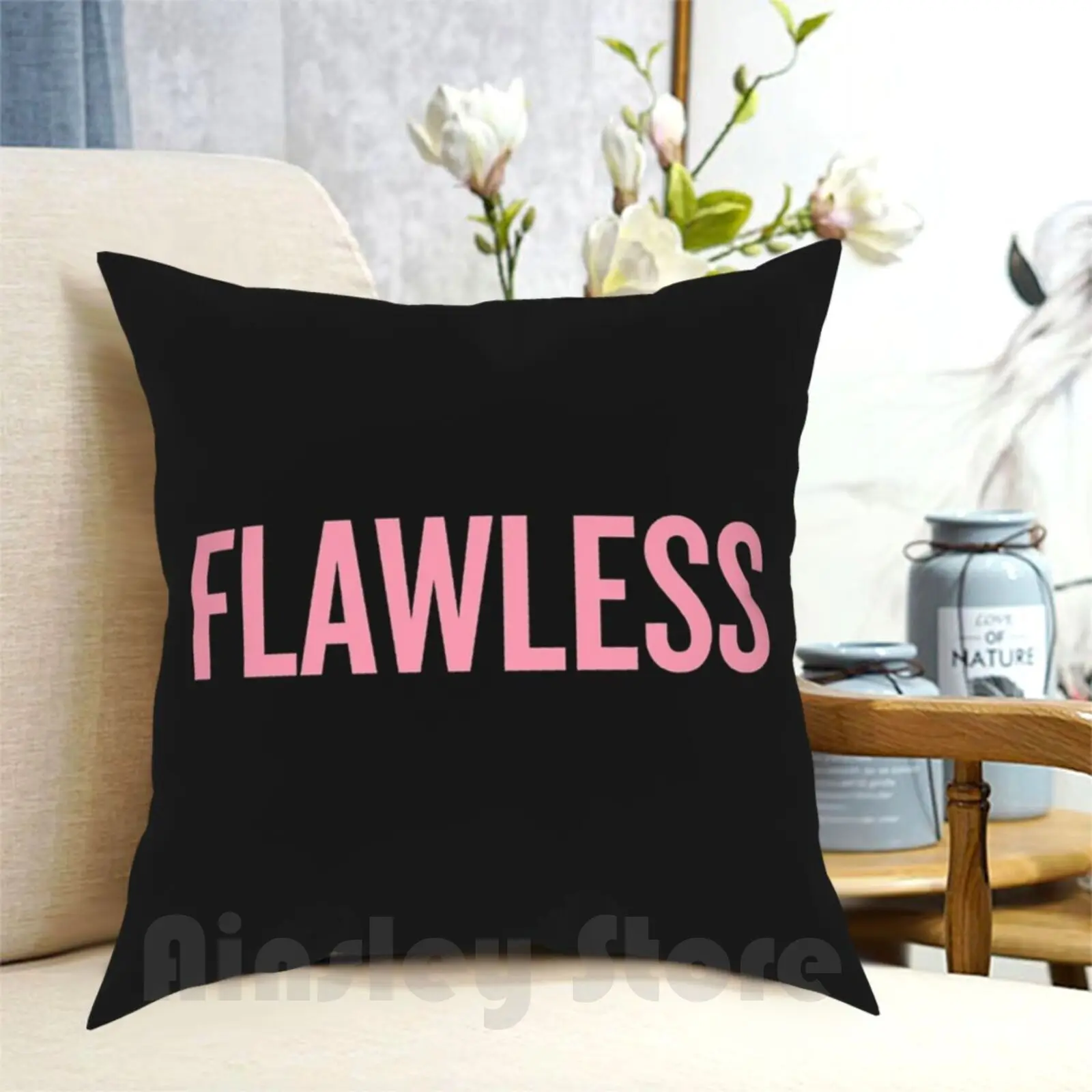 

Flawless Pillow Case Printed Home Soft Throw Pillow Yonce Beyonce Album Music Pop Star Popstar Sass Sassy Flaw Flawless
