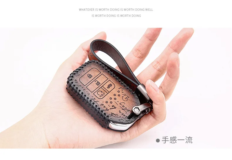 Skup Akcesoria samochodowe prawdziwej skóry samochodu Auto zdalnego kluczowym przypadku osłona z uchwytem skóry Shell dla HONDA Civic Accord Fit Hrv Crv Jazz miasto