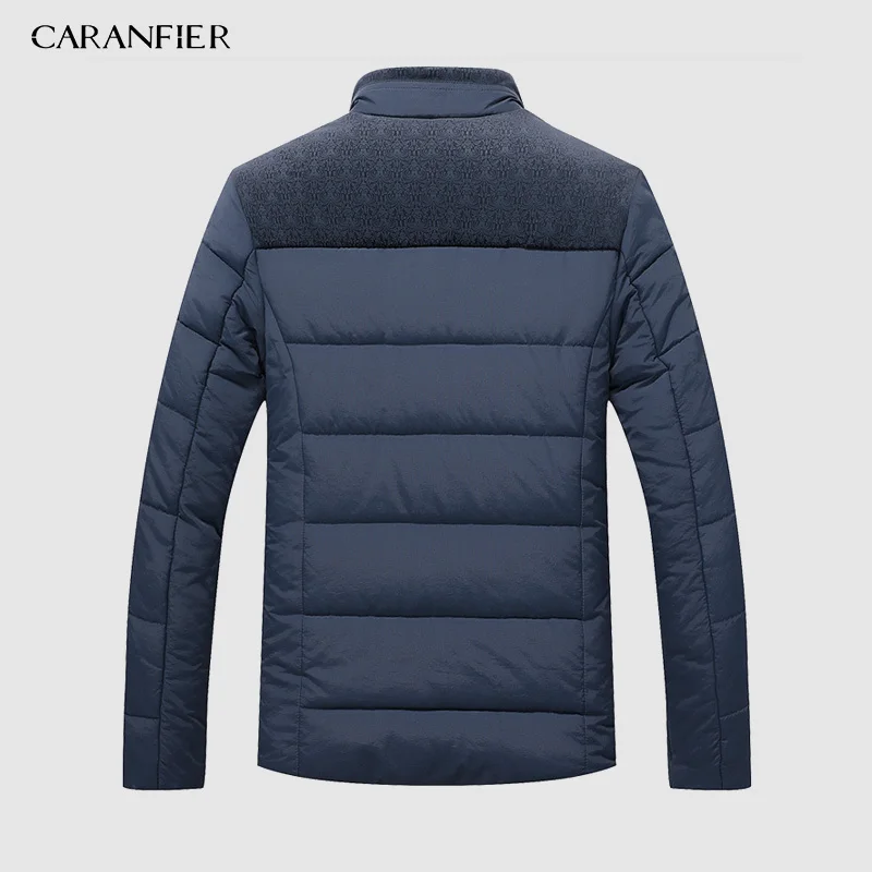 CARANFIER теплая толстая зимняя куртка мужская одежда Повседневная стоячий воротник высокое качество модное Брендовое зимнее пальто Мужская парка верхняя одежда