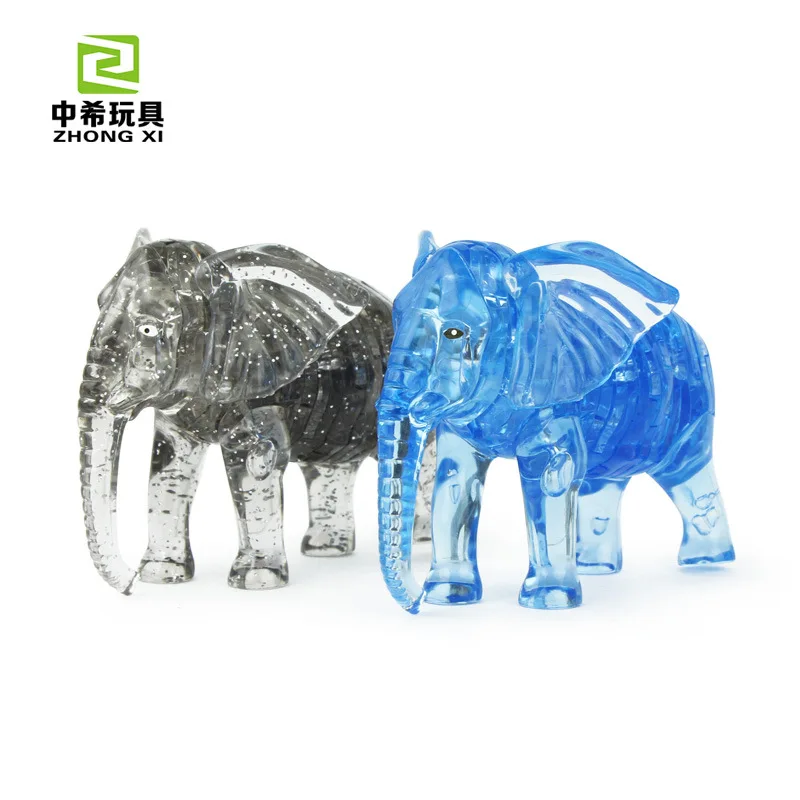 

Auspicious Elephant 3D Puzzle Model Decoration Animal Crystal Jigsaw Puzzle DIY Educational CHILDREN'S Toy Assembled Building Bl