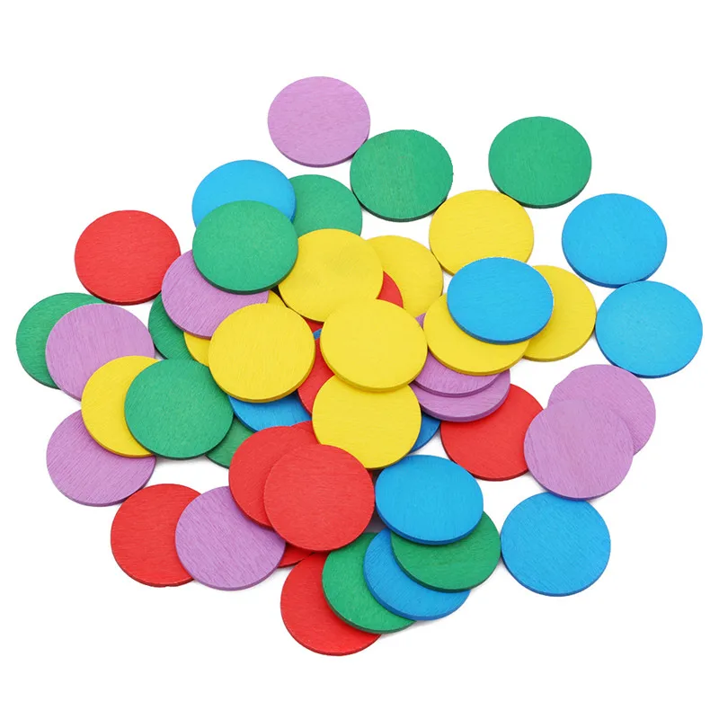 Детские математические круглые цветные деревянные игрушки для детей Монтессори, обучающая игрушка для детей, фигурка из арифметического дерева - Цвет: round