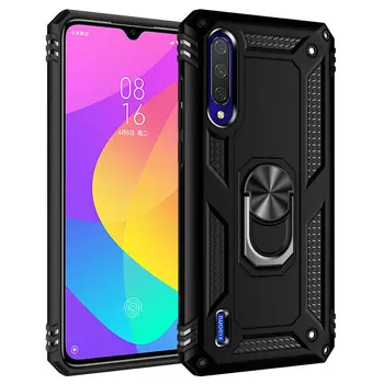 

200pcs/lot Adsorption Magnetic Ring Kickstand Shockproof Rugged Armor Case For Xiaomi Mi CC9E A3 CC9 A3 Lite