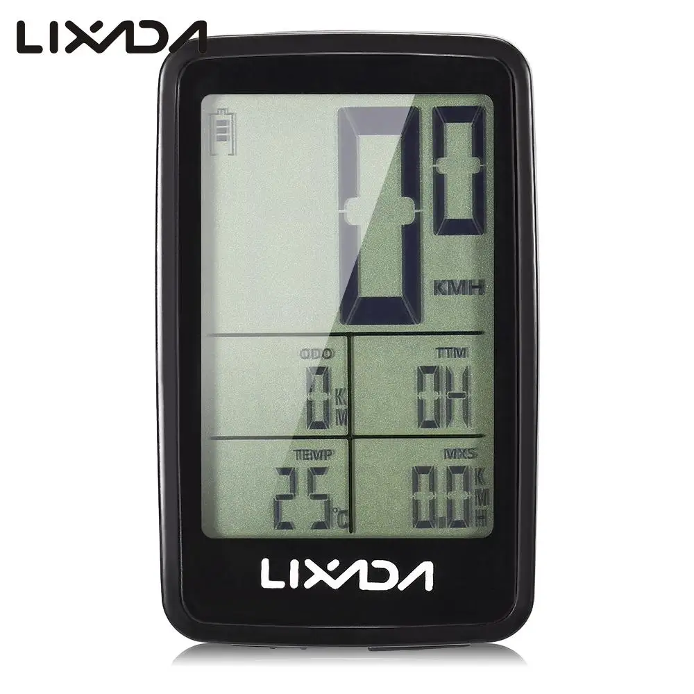 black Lixada Открытый Велоспорт ЖК-дисплей компьютер USB Перезаряжаемый беспроводной Велосипедный Спидометр Одометр велосипедный Спидометр 11 функций - Цвет: black