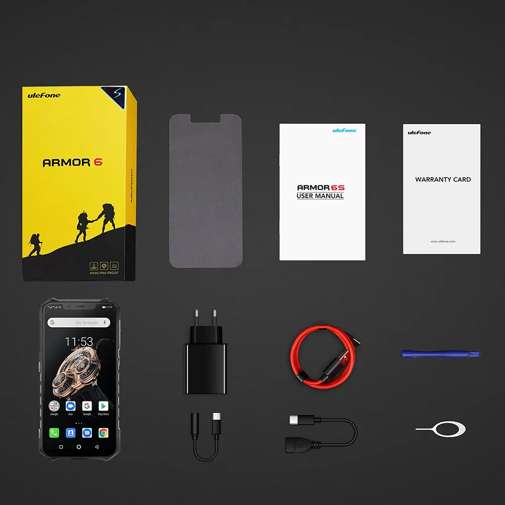 Ulefone Armor 6S прочные мобильные телефоны 6," Helio P70 6G+ 128G 16MP+ 8MP Face ID NFC Беспроводная зарядка Android 9,0 смартфон