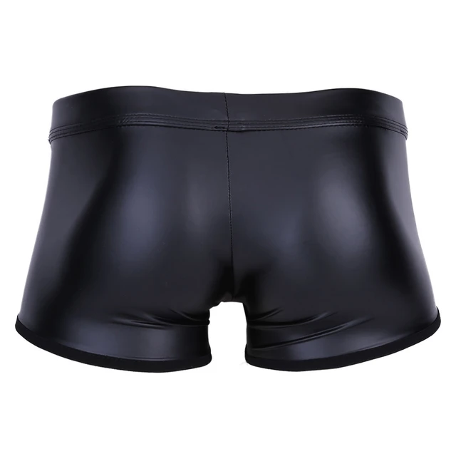 Men Lingerie Sex Latex Underwear Faux Leather Boxer Briefs Shorts Gay Homme  Exotic Underwear Underpants With O-ring Open Legs - Panties & Briefs -  AliExpress