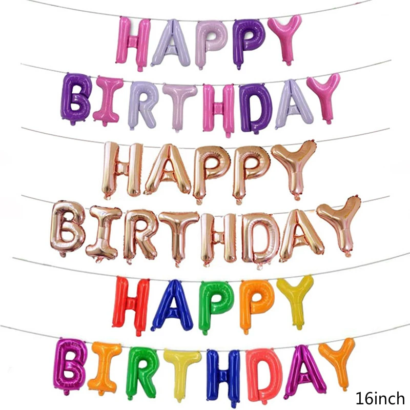 Воздушный шар с надписью Happy Birthday воздушный из фольги цвета розового золота