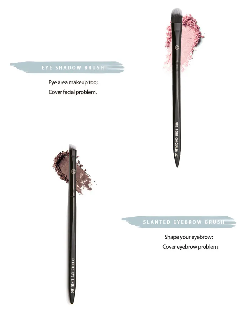 Бренд Miss Gorgeous, комплект из 2 предметов, набор кистей для макияжа Профессиональные Черный Цвет кисть для консилера кисть для бровей крышка изъян Форма макияжа бровей