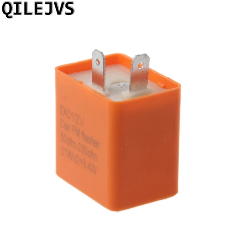 

QILEJVS 12V 2 Pin Motorcycle Blinker Adjustable LED Flasher Relay Turn Signal Indicator #1