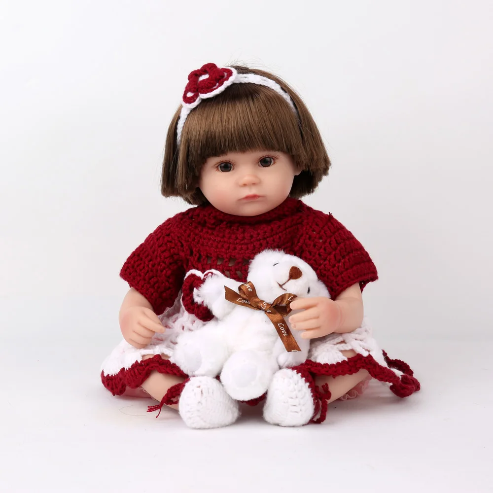 Bebes кукла-Реборн, тканевый корпус, 40 см, силиконовая кукла для девочек, детская игрушка, Реалистичная, для новорожденных, Принцесса Виктория, Bonecas Menina, для детей