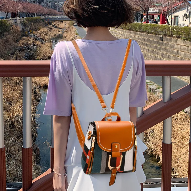

WENYUJH Women Bag Retro Brown Backpack Leather Shoulder Bag Female For Teenage Girls School Bags Backpacks Black