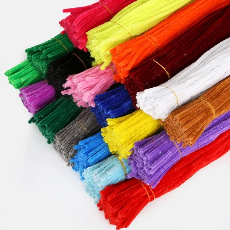 Description Picture 5 of item100Pcs Chenille Stems Pipe Cleaners 5MM Children Kids Plush Educational Toy Crafts Colorful Pipe Cleaner Toys Handmade DIY Craft