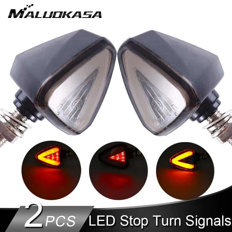 

Universal LED Turn Signals for Motorcycle Blinker Stop Signals Flashing Lamp 12V Rear Brake lights for 8mm Bolt Auto Accessories