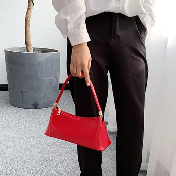

Designer Women Vintage Baguette Bag 2019 New Pu Leather Small Shoulder Bag Ladys Fashion Subaxillary Bags Luxury Style Handbags
