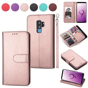 

100pcs/lot Ultra-thin Classic 9 card pu case cover for samsung galaxy S6 S7 edge S8 S9 plus S10 lite plus S10E leather case