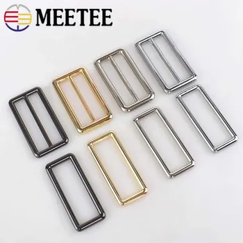 

2pcs/4pcs Meetee 50mm Adjustable Buckle Metal Slider Tri Glide D Ring Webbing Belt Ribbon Strap Buckle Bags DIY Accessories