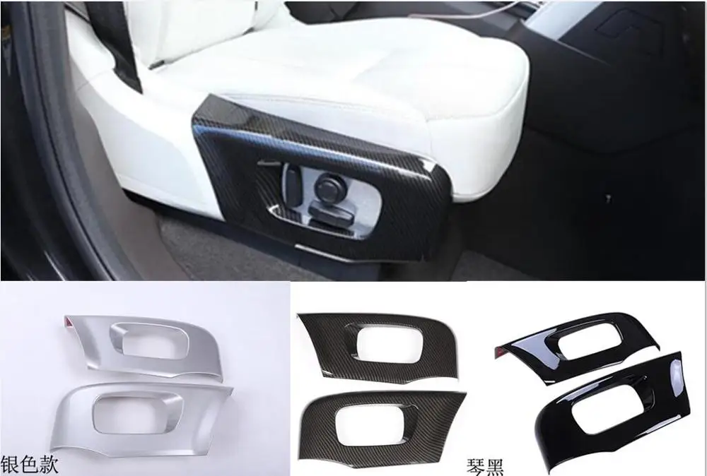 

Carbon Fiber ABS black Car Seat Side Cover Frame Trim For Range Rover Velar RR Sport 2018 2019